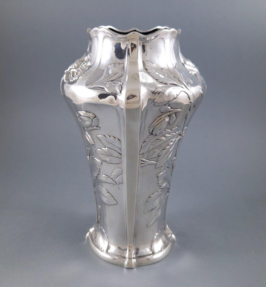 Art Nouveau Sterling Silver Vase In Good Condition For Sale In Saint-Ouen, FR