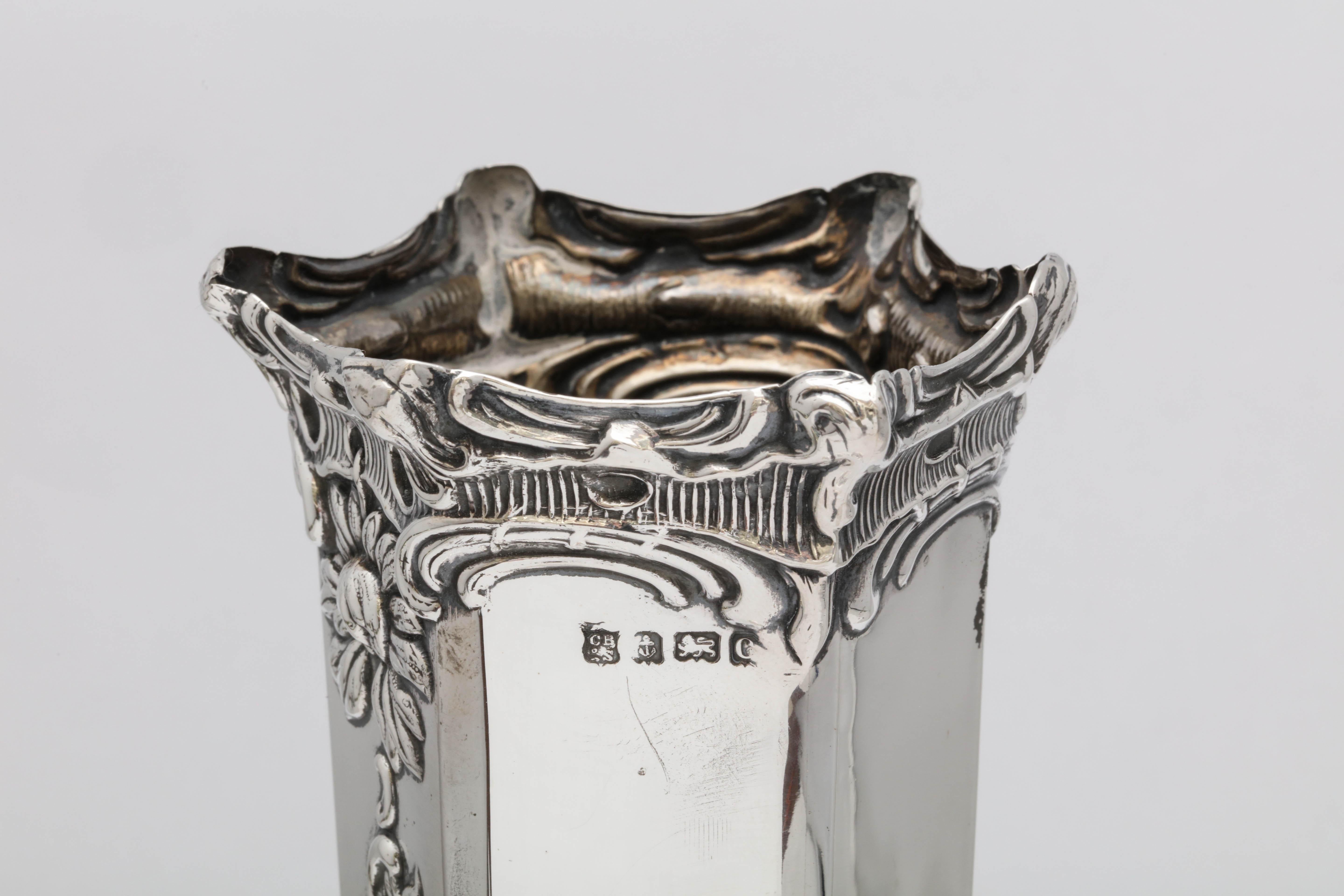 Early 20th Century Art Nouveau Sterling Silver Vase