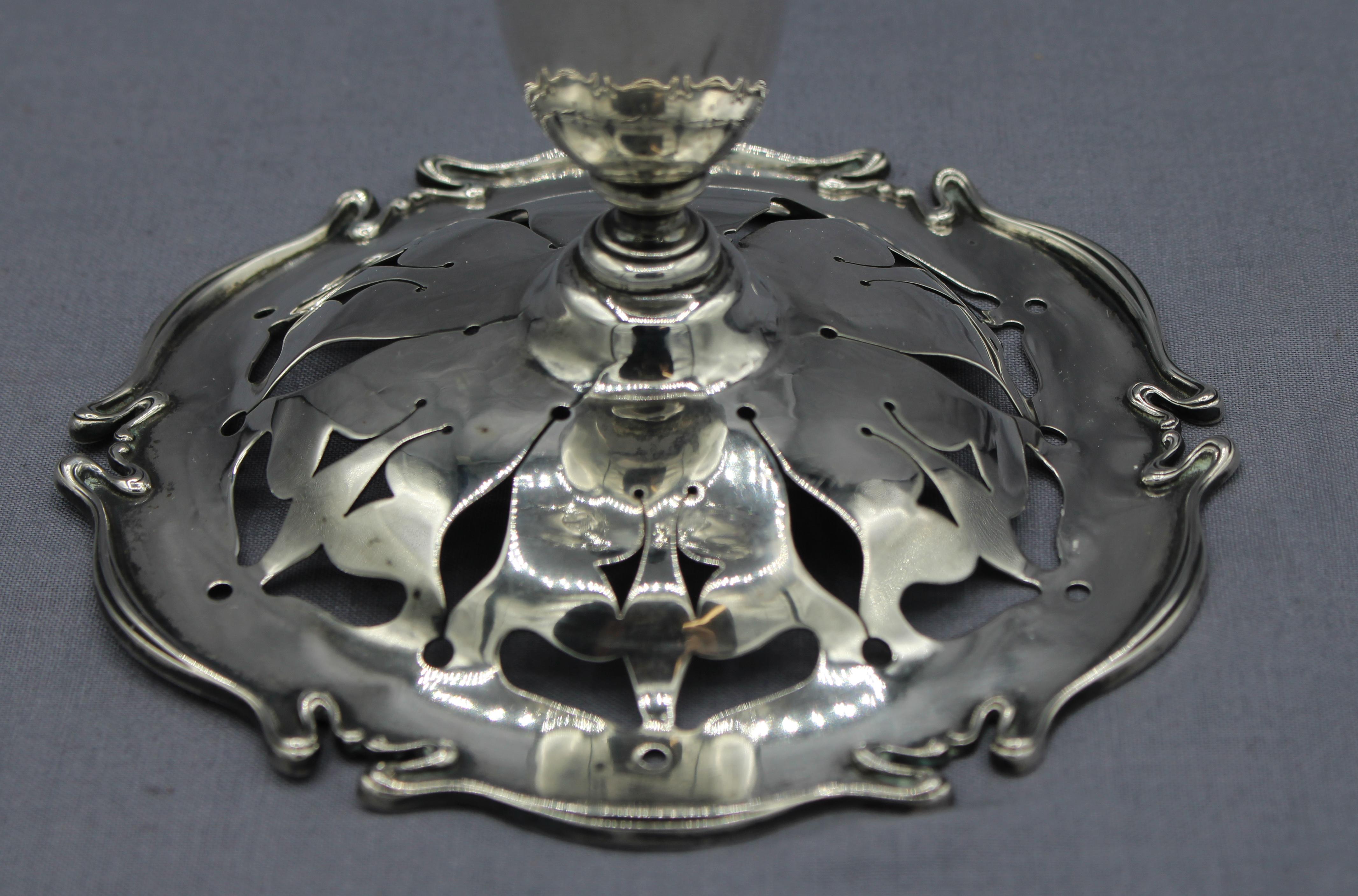 20th Century Art Nouveau Sterling Silver Vase