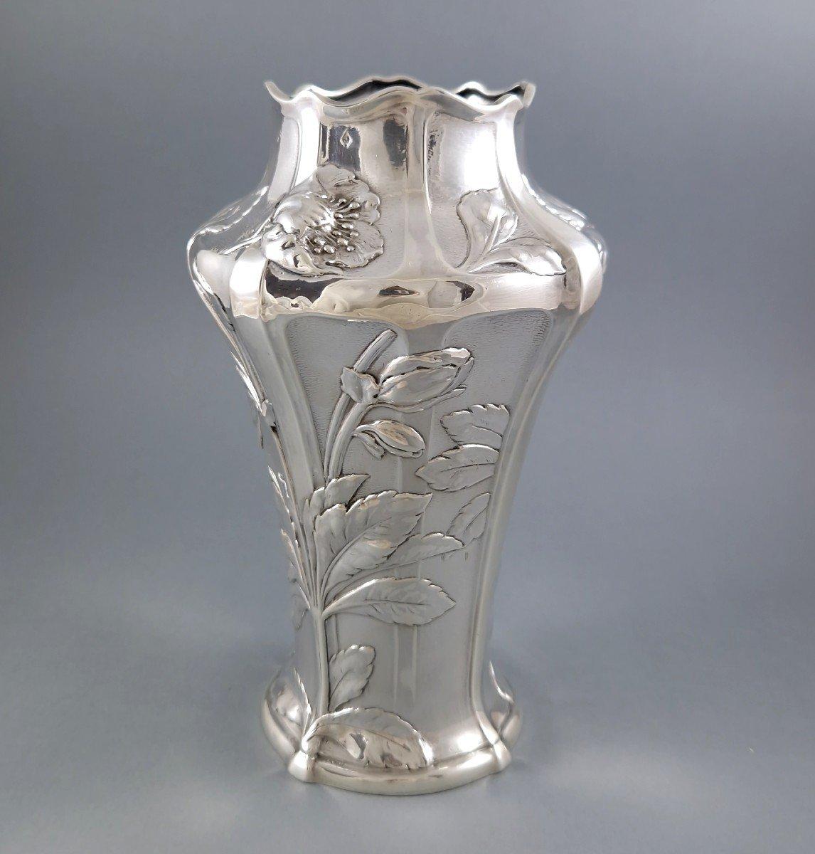 Art Nouveau Sterling Silver Vase For Sale 1