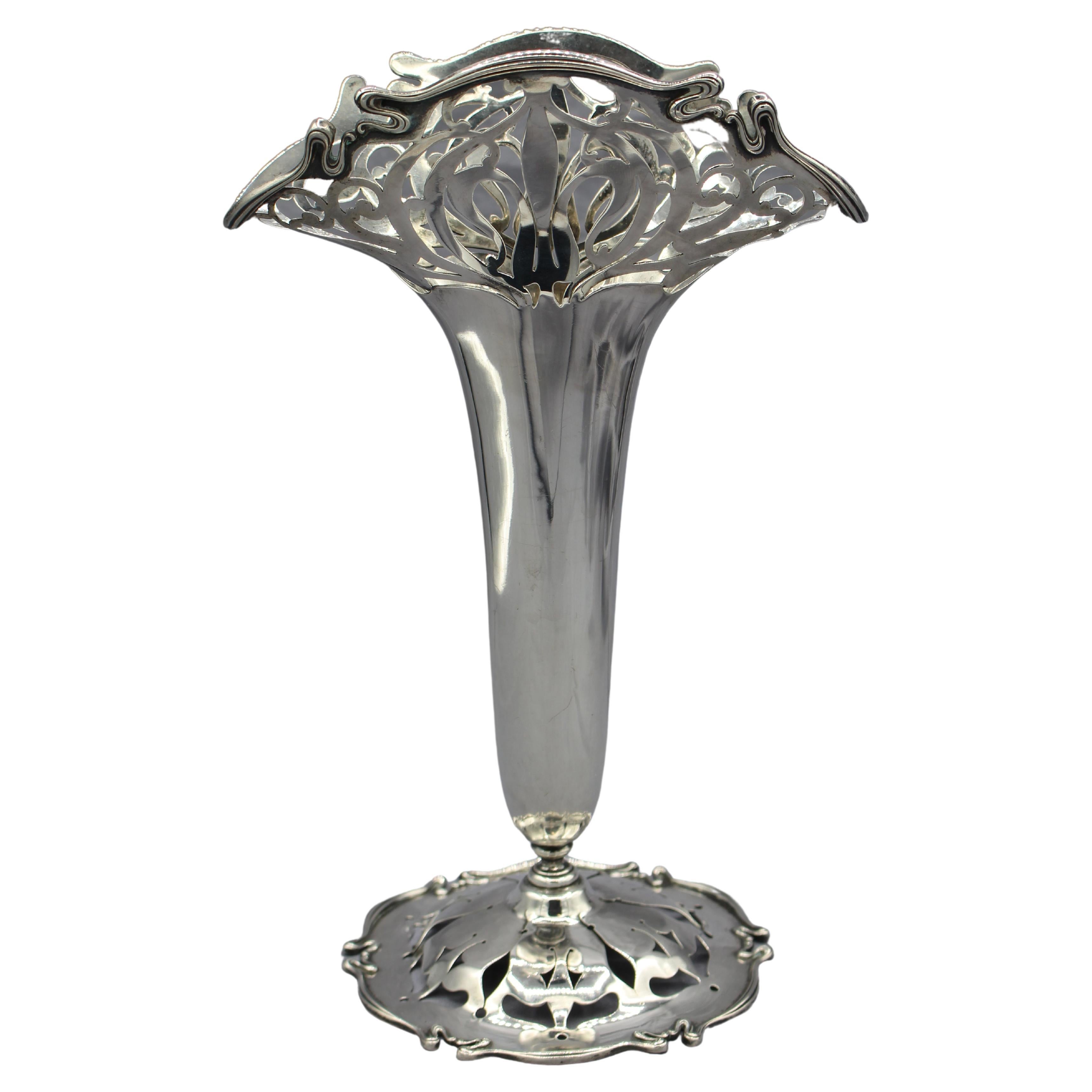 Art Nouveau Sterling Silver Vase