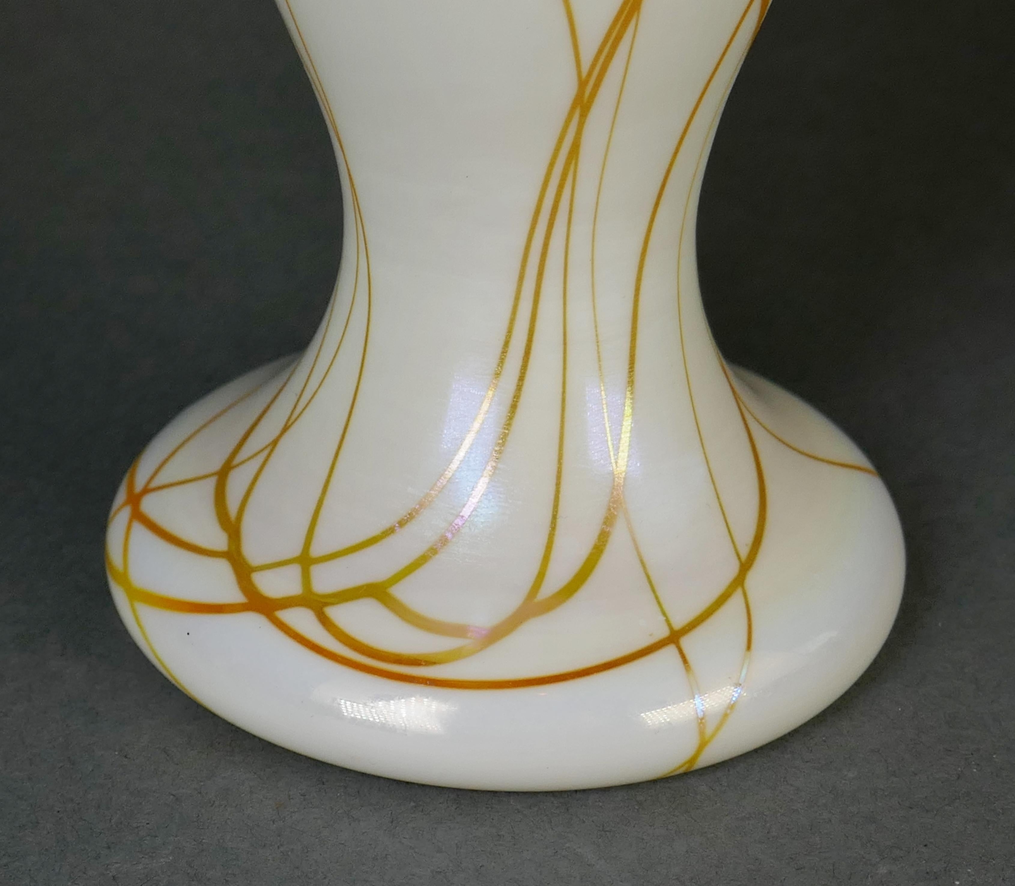 Art Nouveau Steuben Gold Aurene Heart & Vine Glass Vase 5