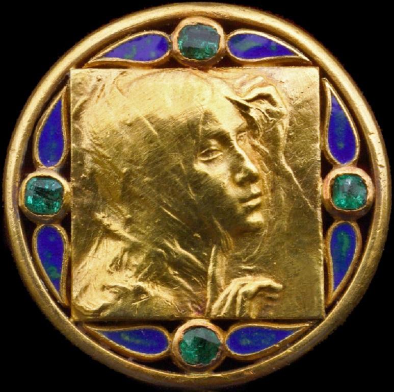 A beautiful Art Nouveau Stick pin by the sculptor Jean Auguste Dampt for Charles Rivaud
lustrated in our book: Beatriz Chadour-Sampson & Sonya Newell-Smith, Tadema Gallery London Jewellery from the 1860s to 1960s, Arnoldsche Art Publishers,