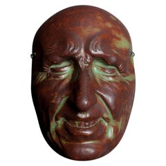 Maschera in gres Art Nouveau Commedia Dell'arte di Pierre-Adrien Dalpayrat
