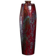 Art Nouveau Stoneware Crimson Flambe Vase Pierre-Adrien Dalpayrat