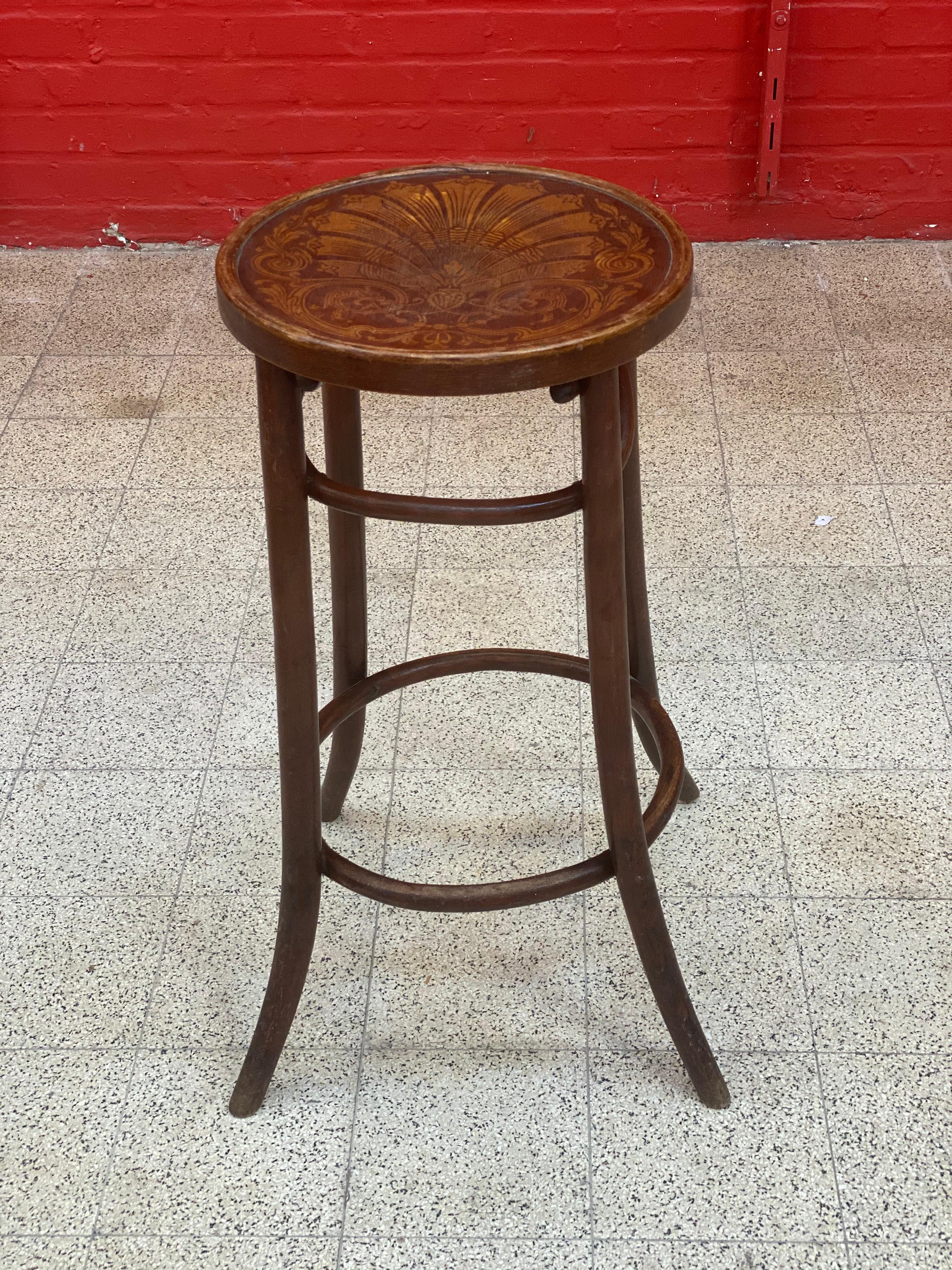 European Art Nouveau Stool in the Style of Thonet, circa 1930 For Sale