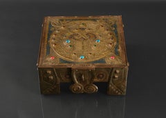 Art Nouveau Stork Pair Repoussé Box by Alfred Daguet