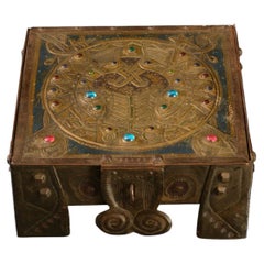 Art Nouveau Stork Pair Repoussé Box by Alfred Daguet