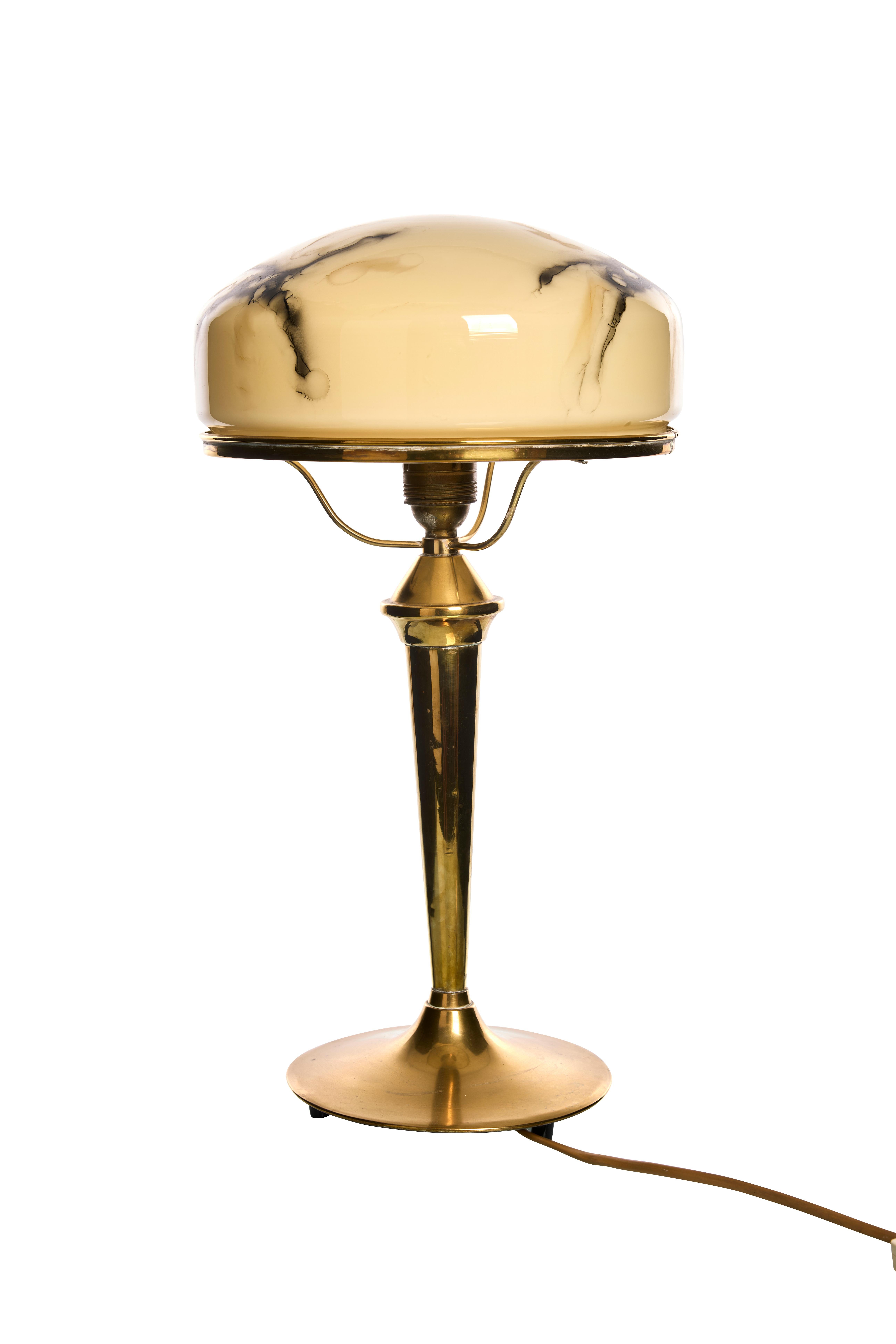 Swedish Art Nouveau Stringberg Table Lamp in Brass, Sweden, 1920s For Sale