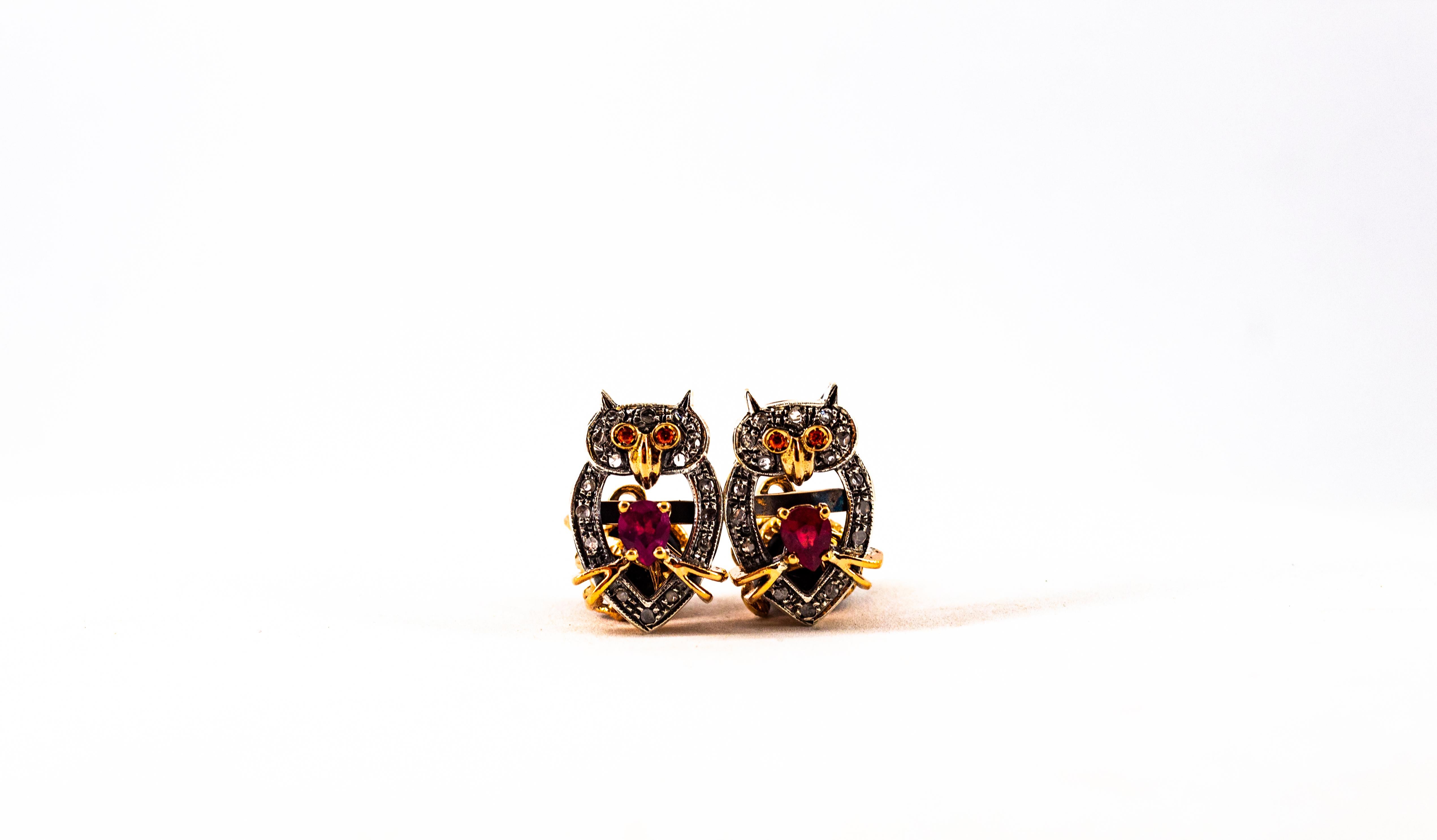 diamond owl earrings