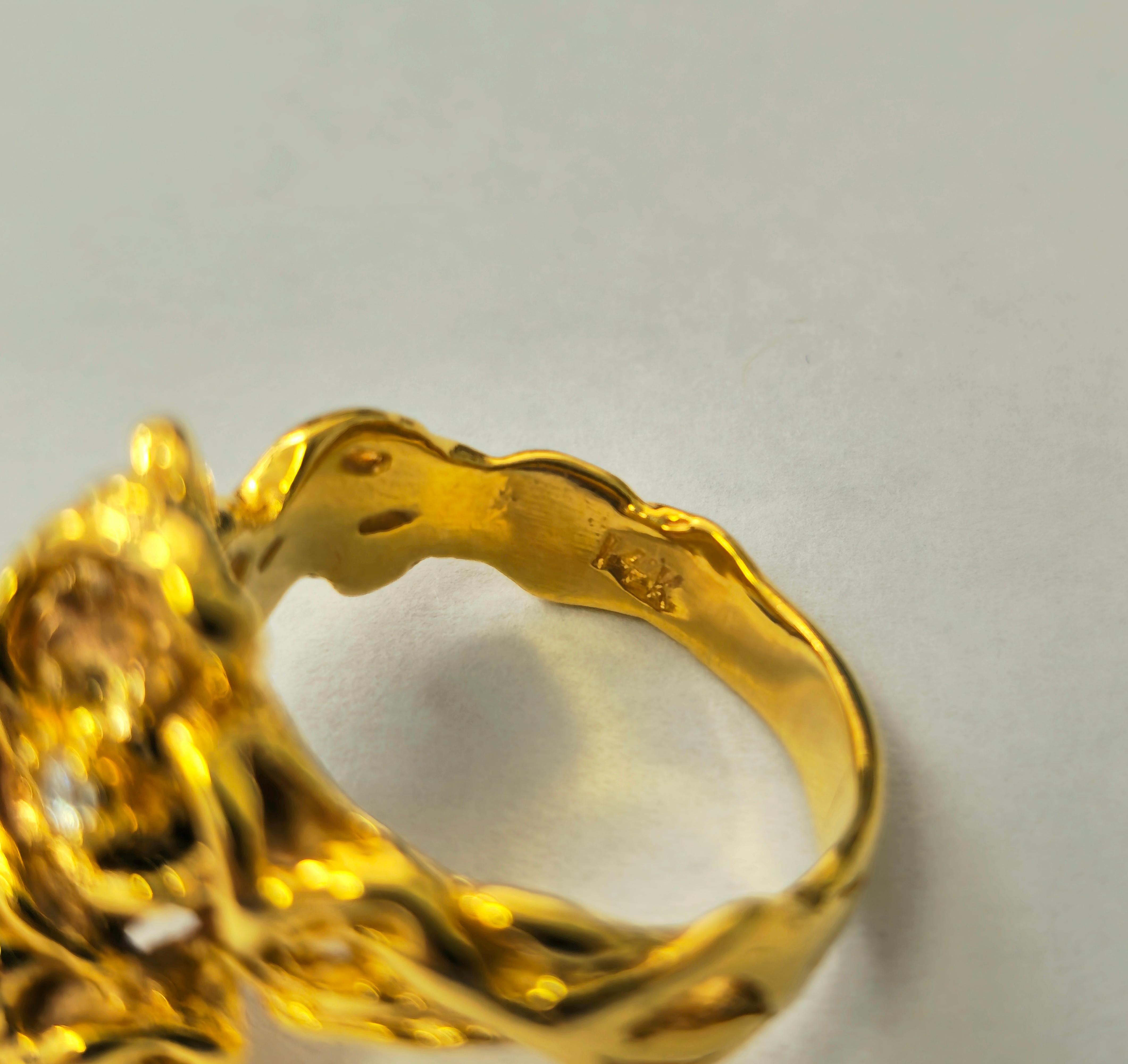 Ring im Jugendstil mit 1,30 Karat Saphir im Art nouveau-Stil aus 14k Gold  im Zustand „Hervorragend“ im Angebot in Miami, FL