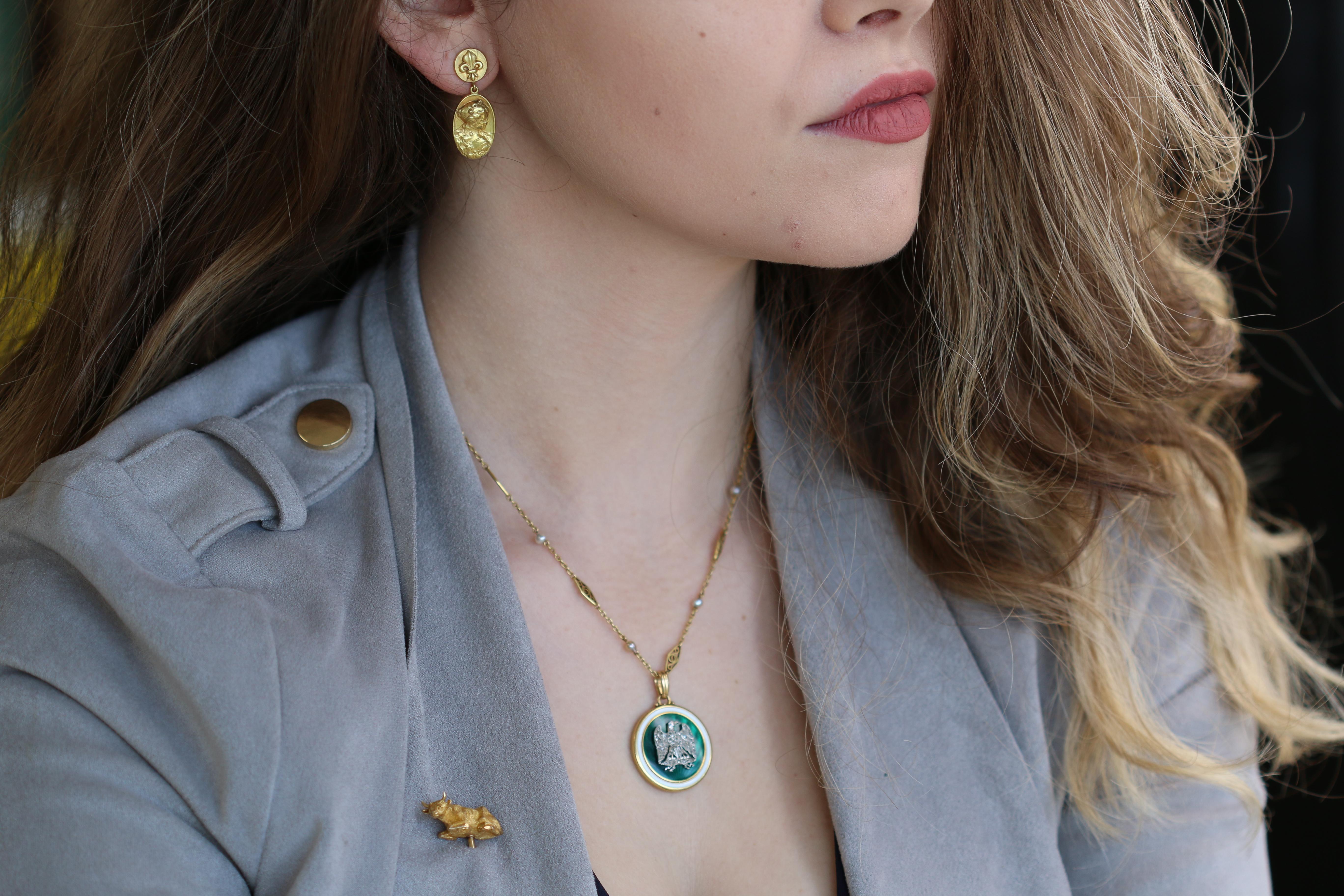 art nouveau earrings antique