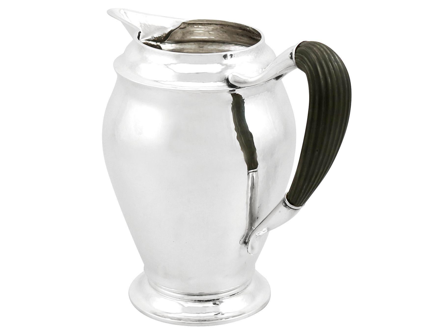 Early 20th Century Art Nouveau Style 1920s Danish Silver Water Jug For Sale
