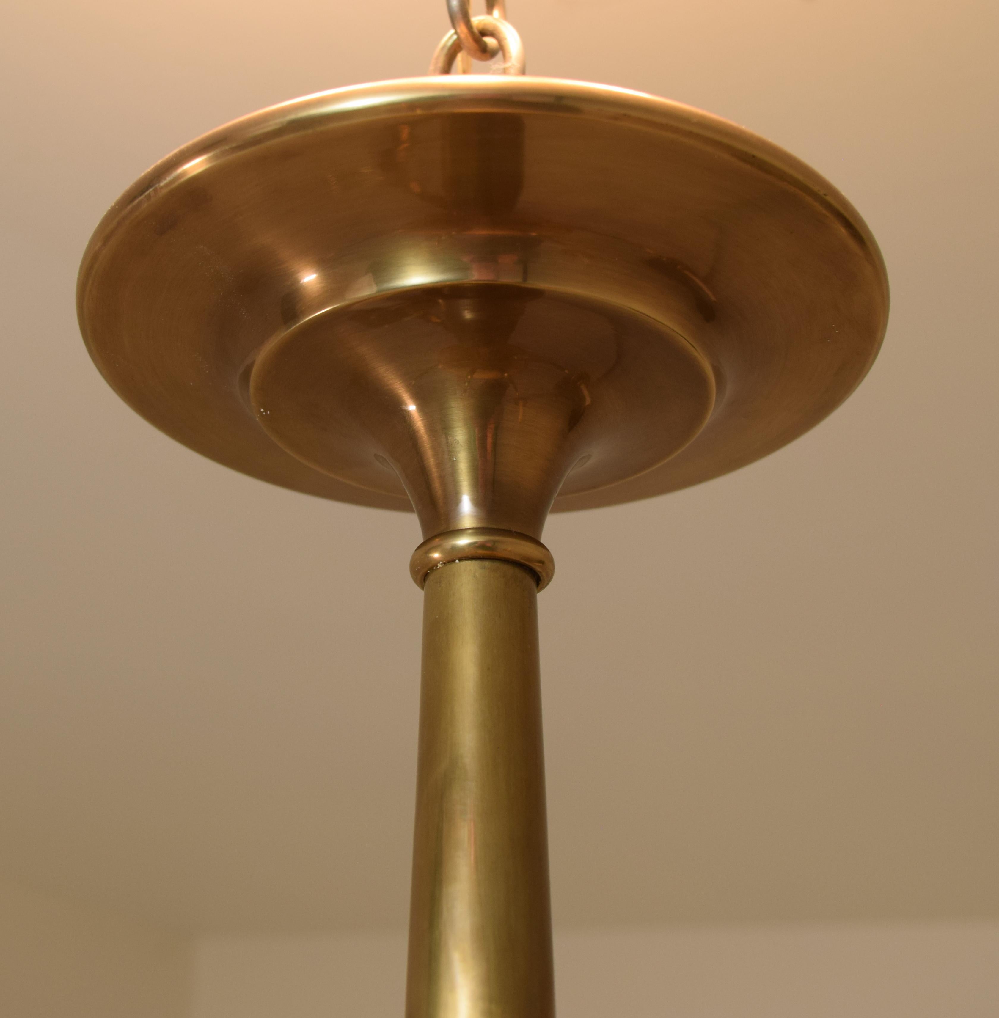 Art Nouveau Style 5-Arm Brass Chandelier 2