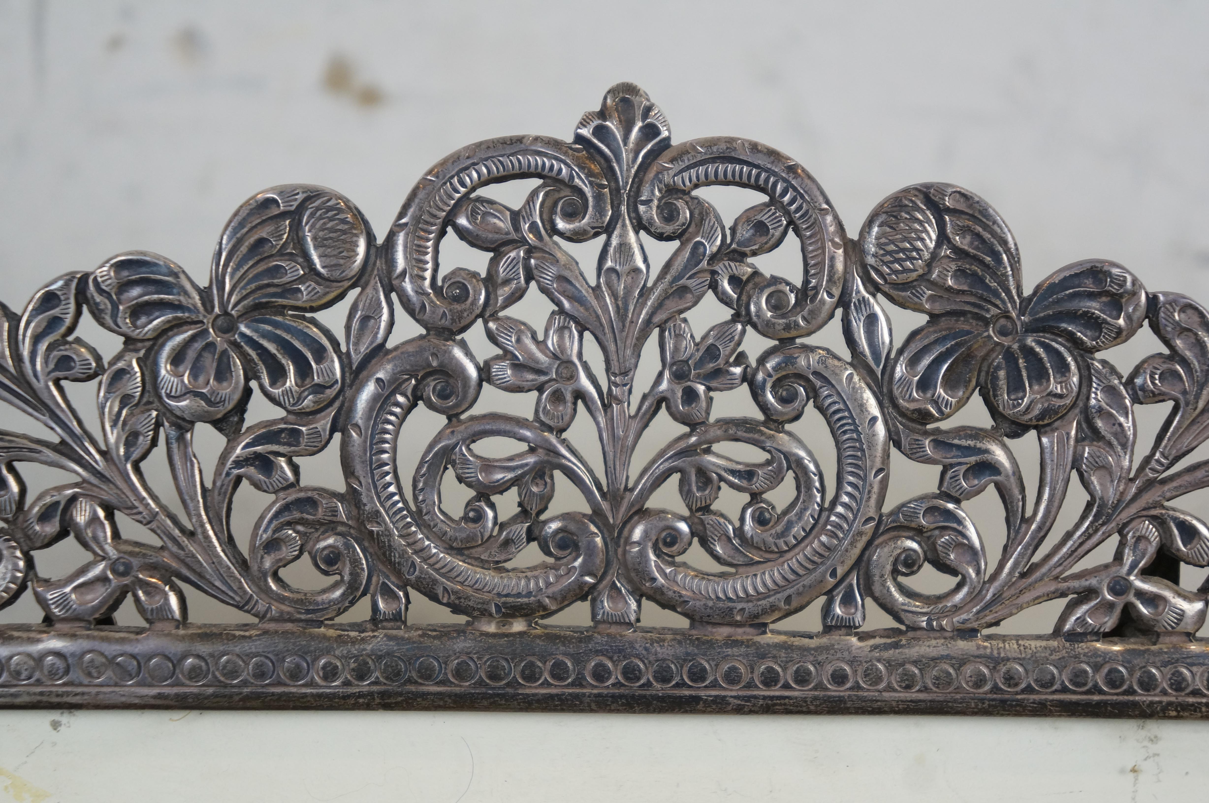 Portafoto floreale in filigrana d'argento 925 in stile Art Nouveau 5x7 in vendita 5
