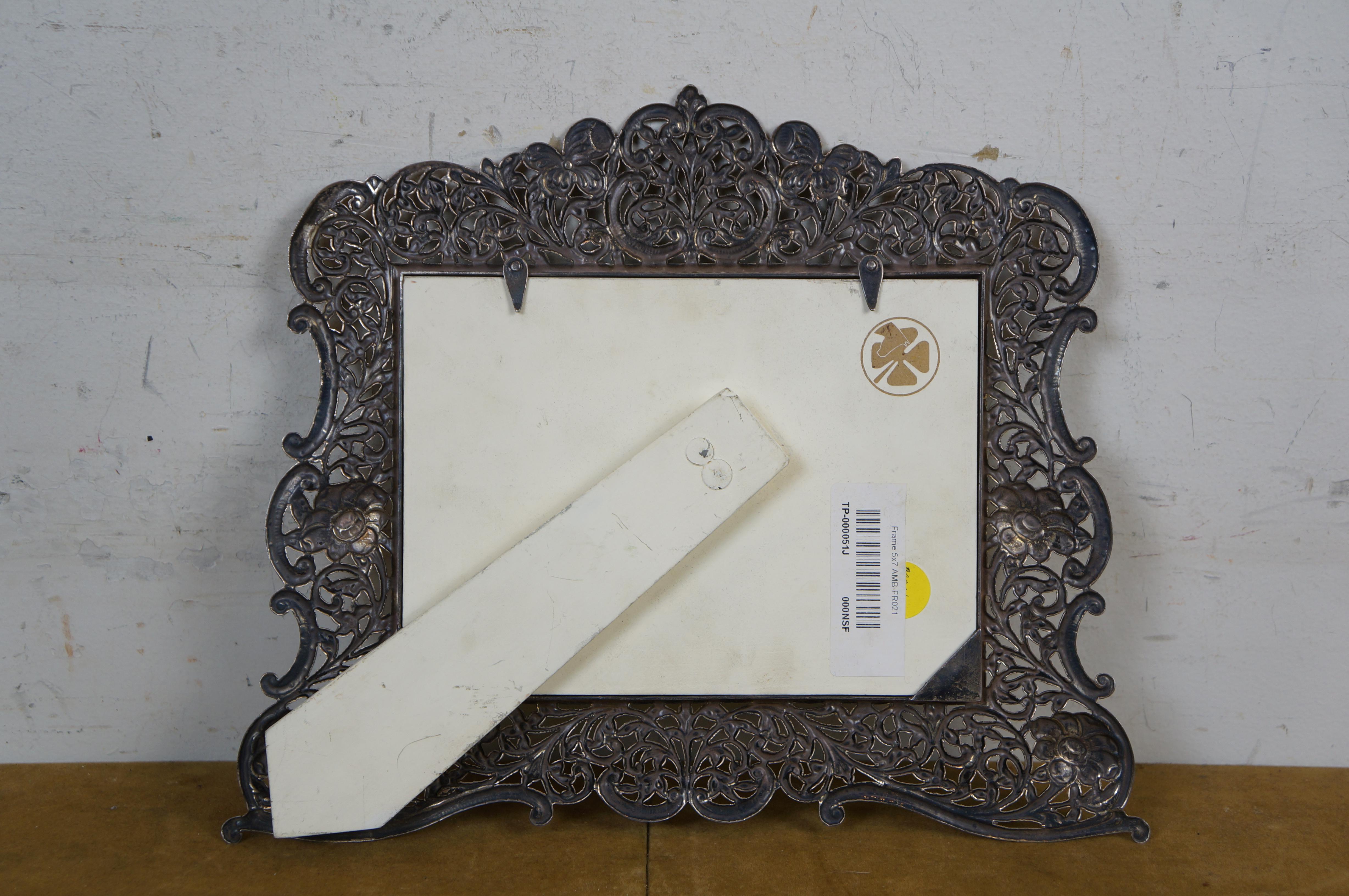 Argento 925 Portafoto floreale in filigrana d'argento 925 in stile Art Nouveau 5x7 in vendita