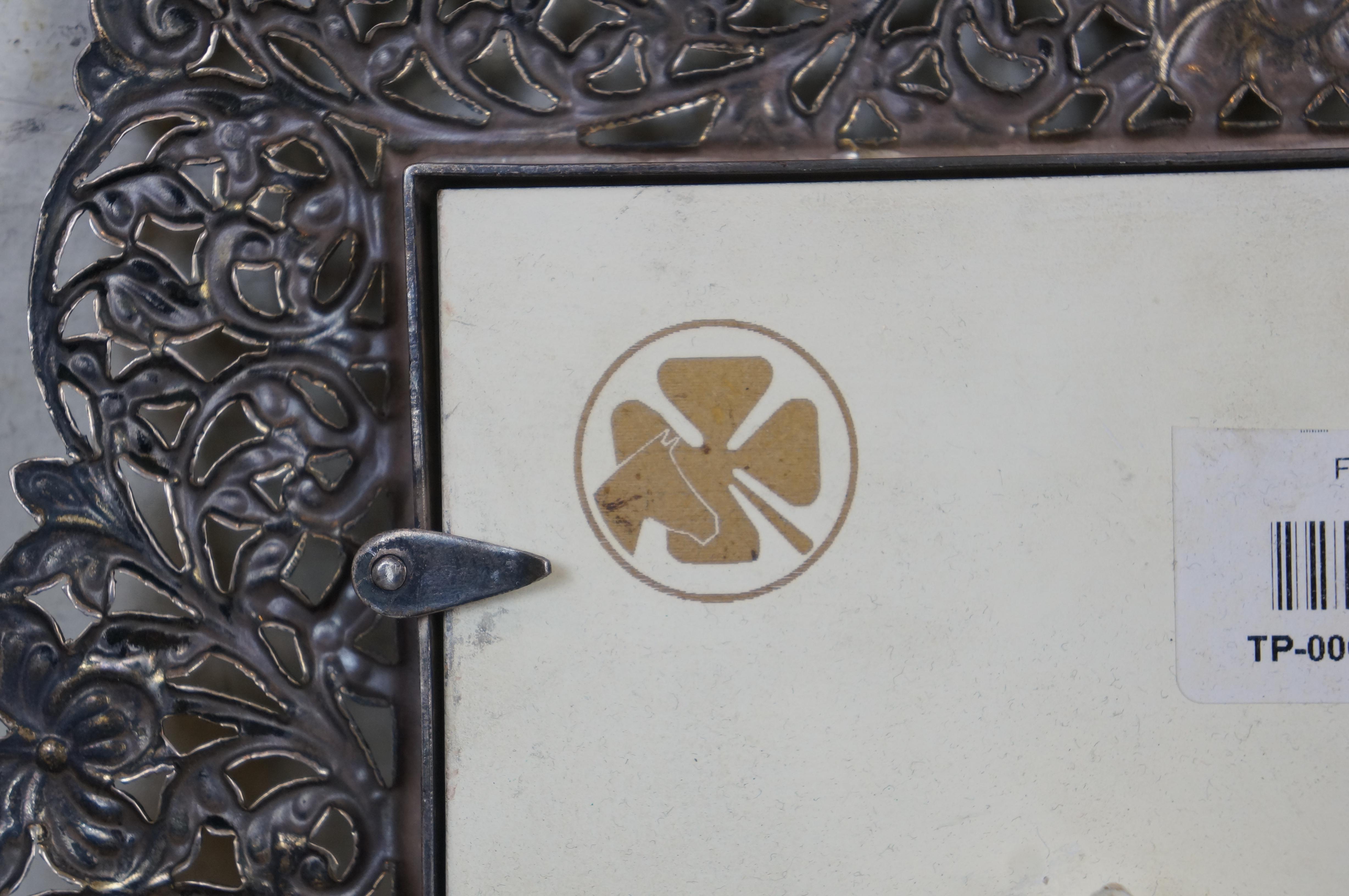 Portafoto floreale in filigrana d'argento 925 in stile Art Nouveau 5x7 in vendita 1