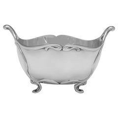 Cuenco antiguo eduardiano de plata de ley de estilo Art Nouveau - Matriculado en 1905