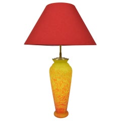 Art Nouveau Style, Art Glass Vase Mounted as Lamp