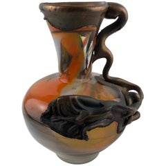 Franzsische Vase aus Kunstglas im Art nouveau-Stil, signiert