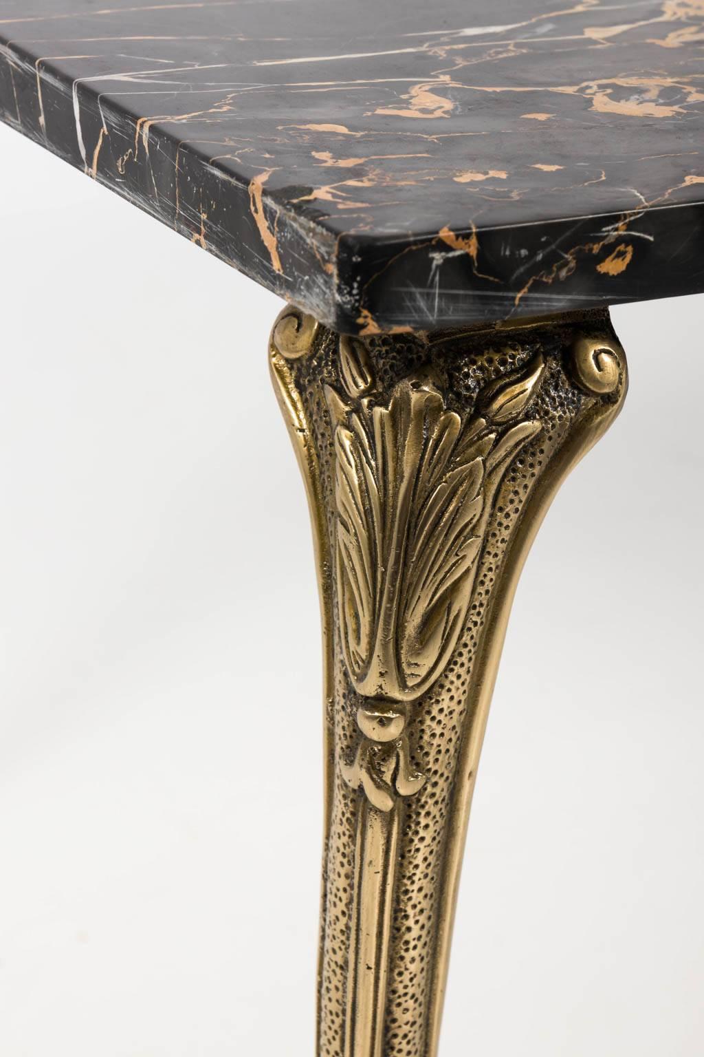 Art Nouveau Style Black Egyptian Marble Coffee Table In Good Condition In Stamford, CT