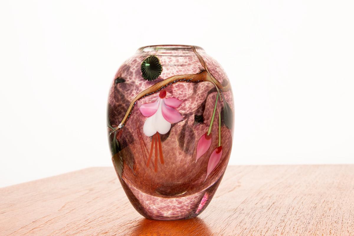 Vaso in vetro soffiato in stile Art Nouveau di Ed Aleksander per Orient & Flume 1975. In condizioni ottime in vendita a JOINVILLE-LE-PONT, FR