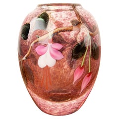 Vaso in vetro soffiato in stile Art Nouveau di Ed Aleksander per Orient & Flume 1975.