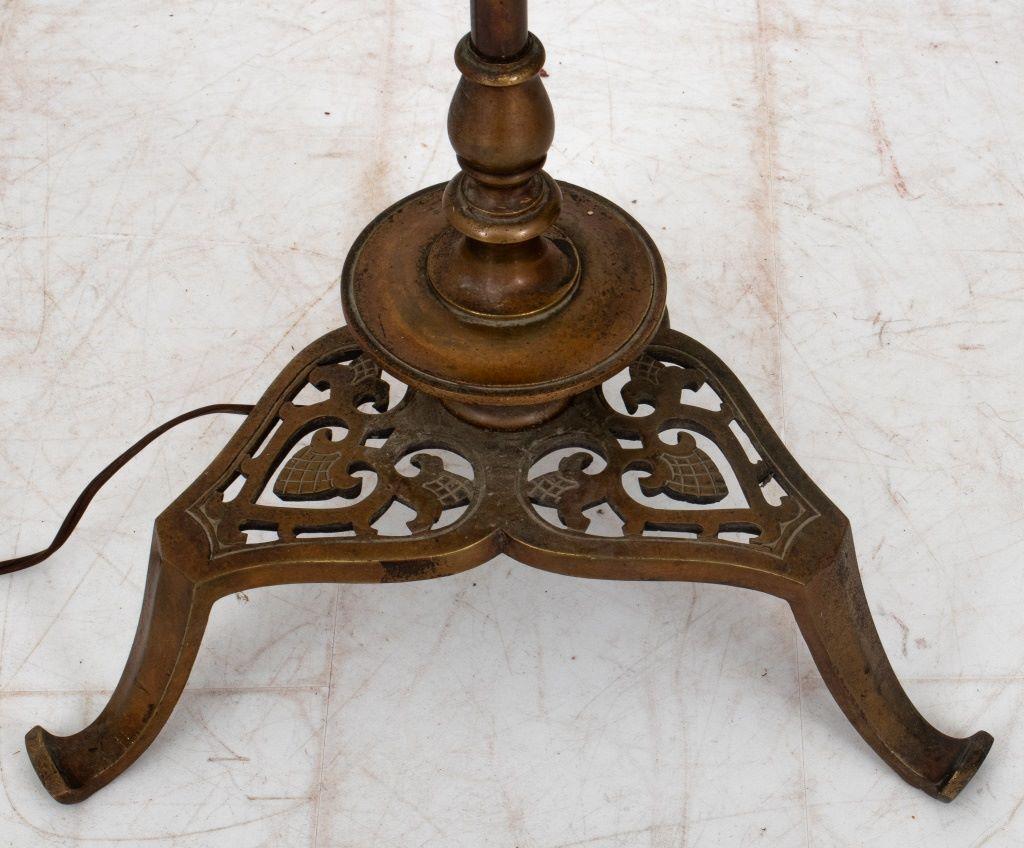 Art Nouveau Style Brass Bridge Floor Lamp For Sale 1