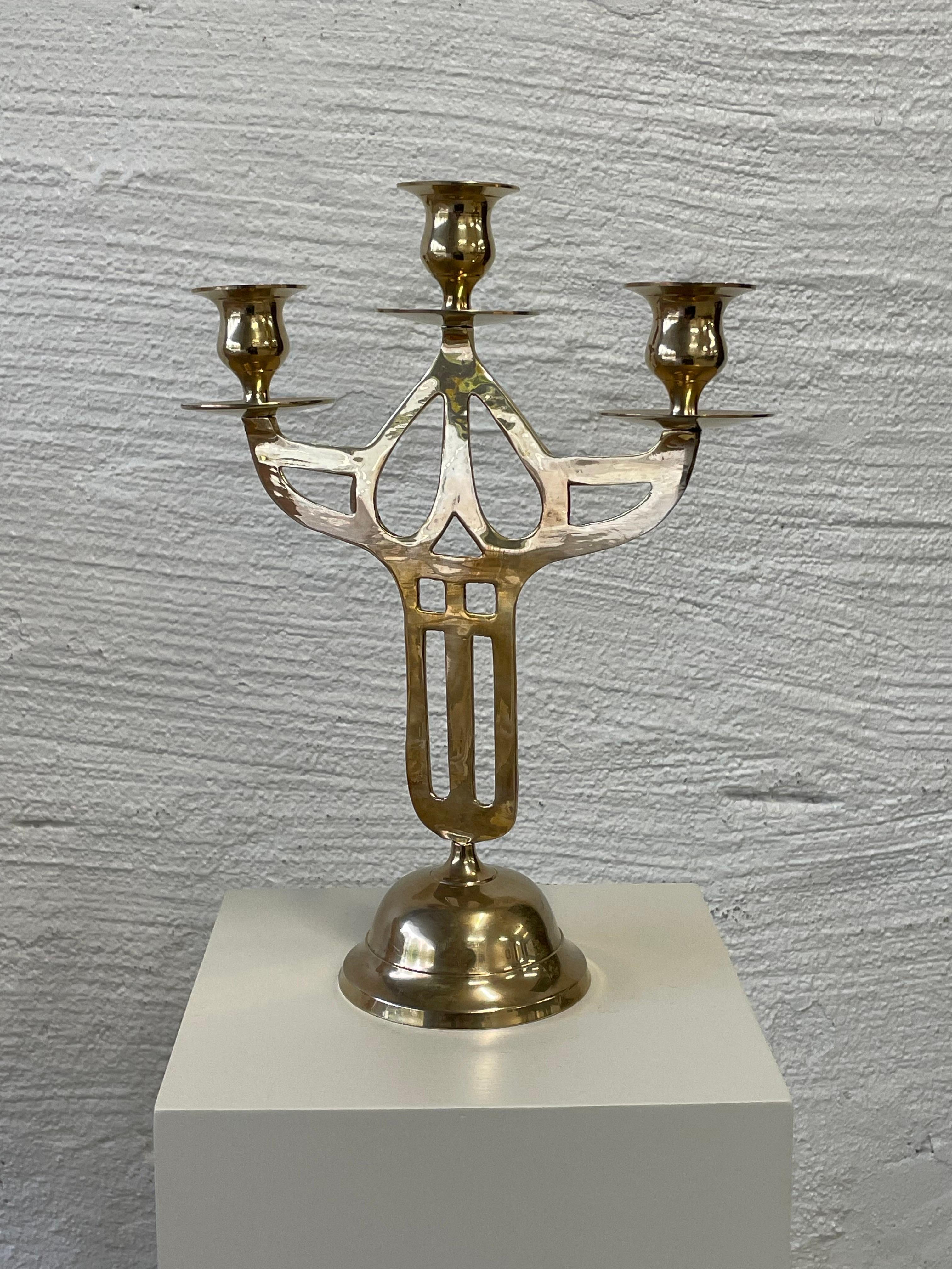 XX secolo Candelabro in ottone in stile Art Nouveau, anni '60 in vendita