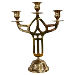 Candelabro de latón estilo Art Nouveau, años 60