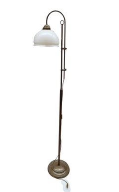 Art Nouveau Brass Floor Lamp with Adjustable Height, circa 1900