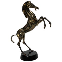 Scultura di cavallo in ottone in stile Art Nouveau