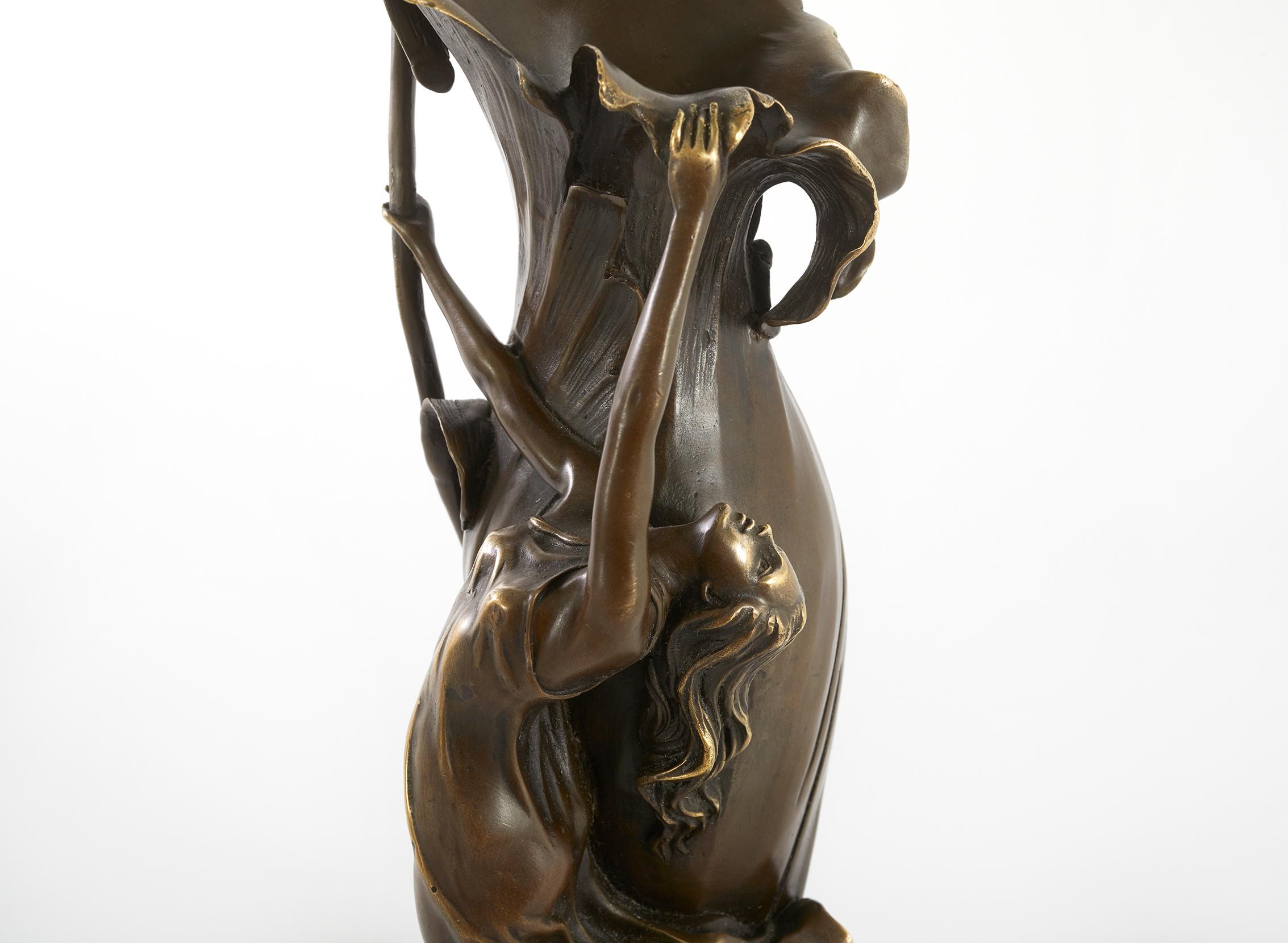 French Art Nouveau Style Bronze Decorative Piece