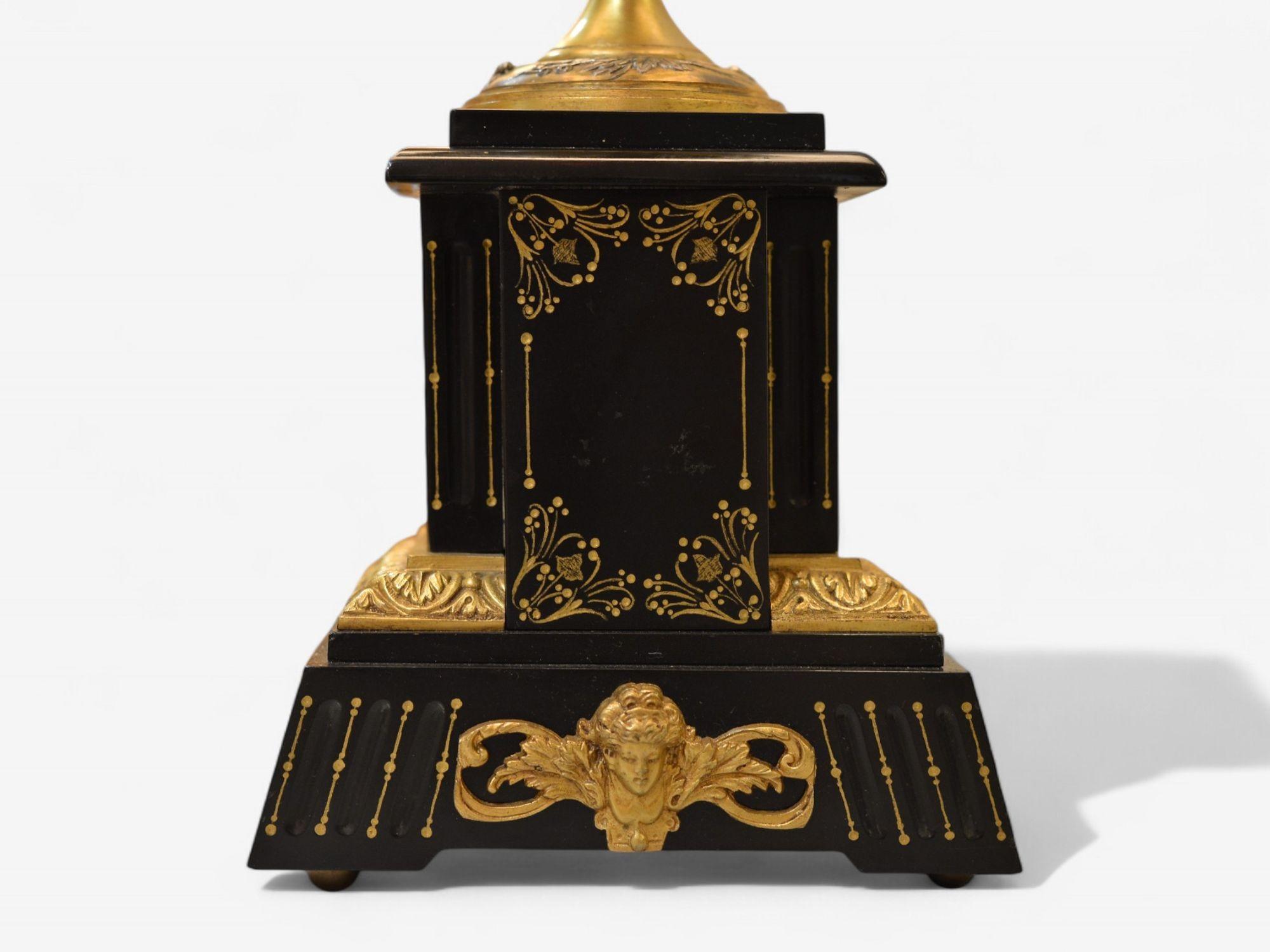 Art Nouveau Style, Bronze, Ebony, Linen, Table Lamps, France, 1920s For Sale 3