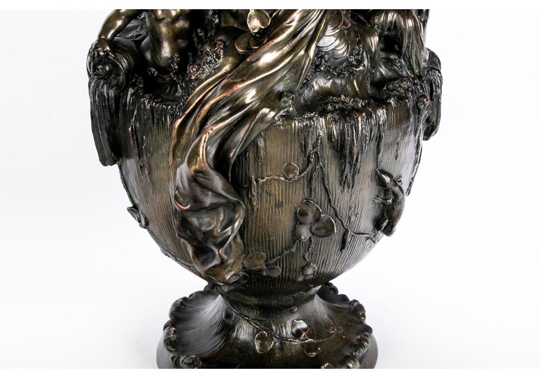 Art Nouveau Style Bronze Finish Copper Figural Fountain Element For Sale 6
