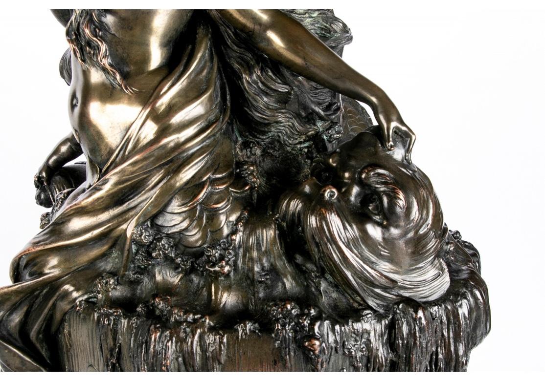 Art Nouveau Style Bronze Finish Copper Figural Fountain Element In Good Condition For Sale In Bridgeport, CT