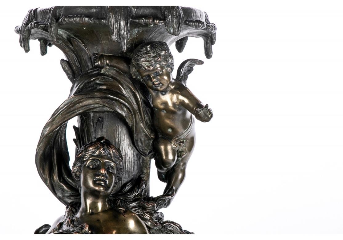 Art Nouveau Style Bronze Finish Copper Figural Fountain Element For Sale 4