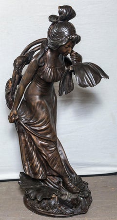Lampadaire en bronze de style Art nouveau