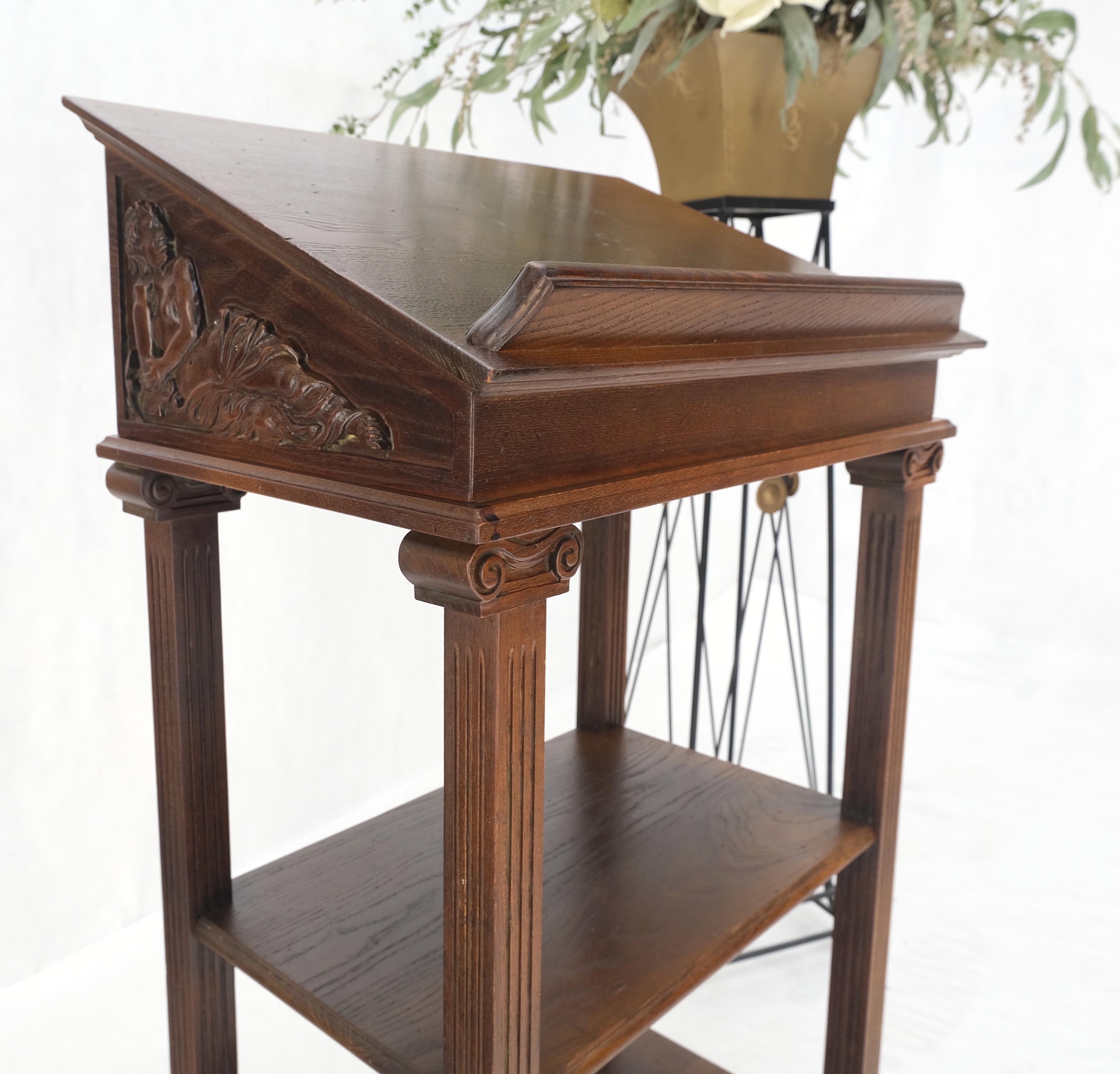 Art Nouveau Style Carved  Oak Podium Stand Music Stand MINT! In Good Condition For Sale In Rockaway, NJ