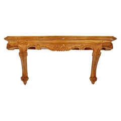 Art Nouveau-Style Carved Wooden Wall Shelf