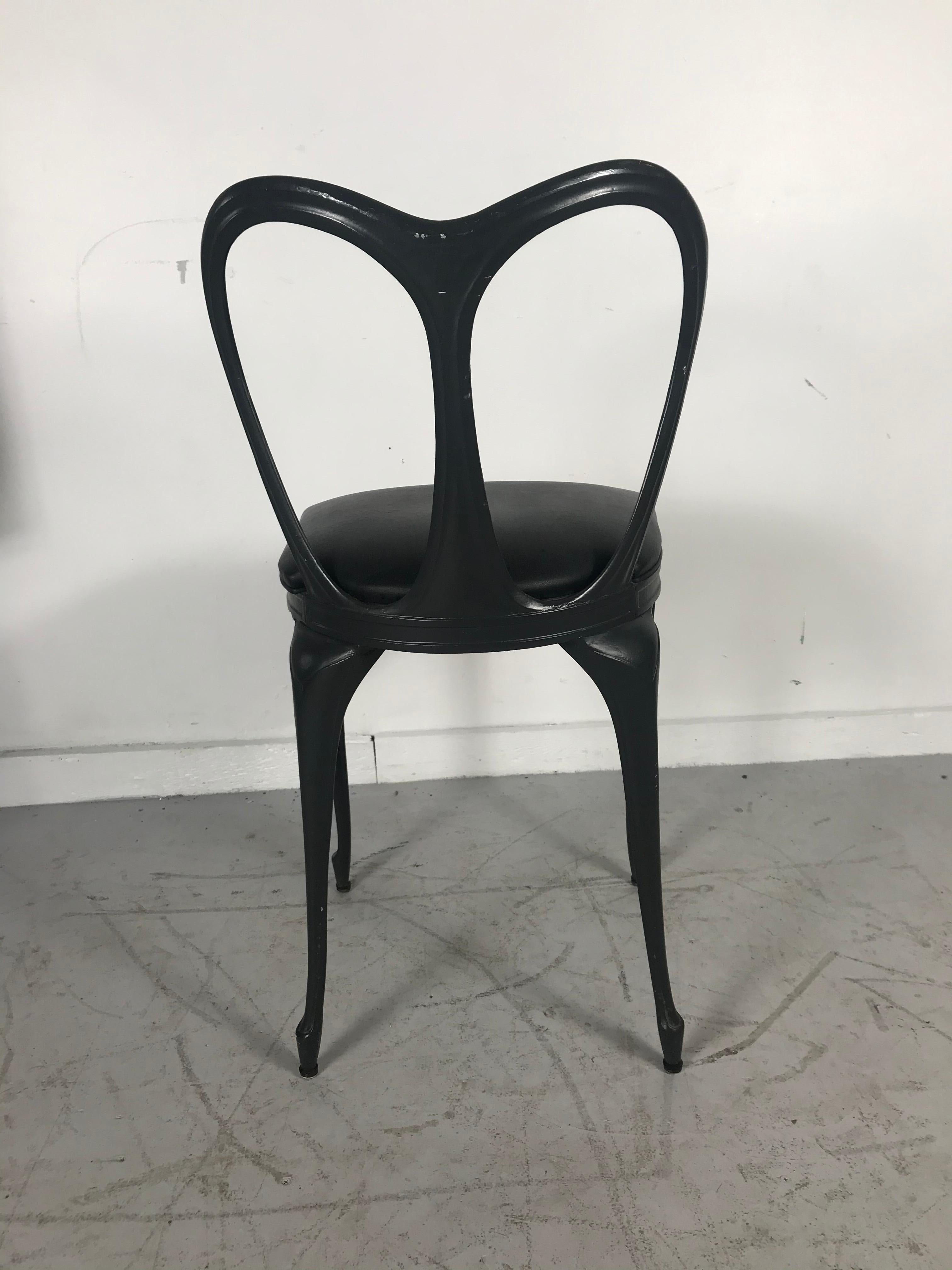 American Art Nouveau Style Cast Aluminum Chair by Crucible Products Corp. 1960
