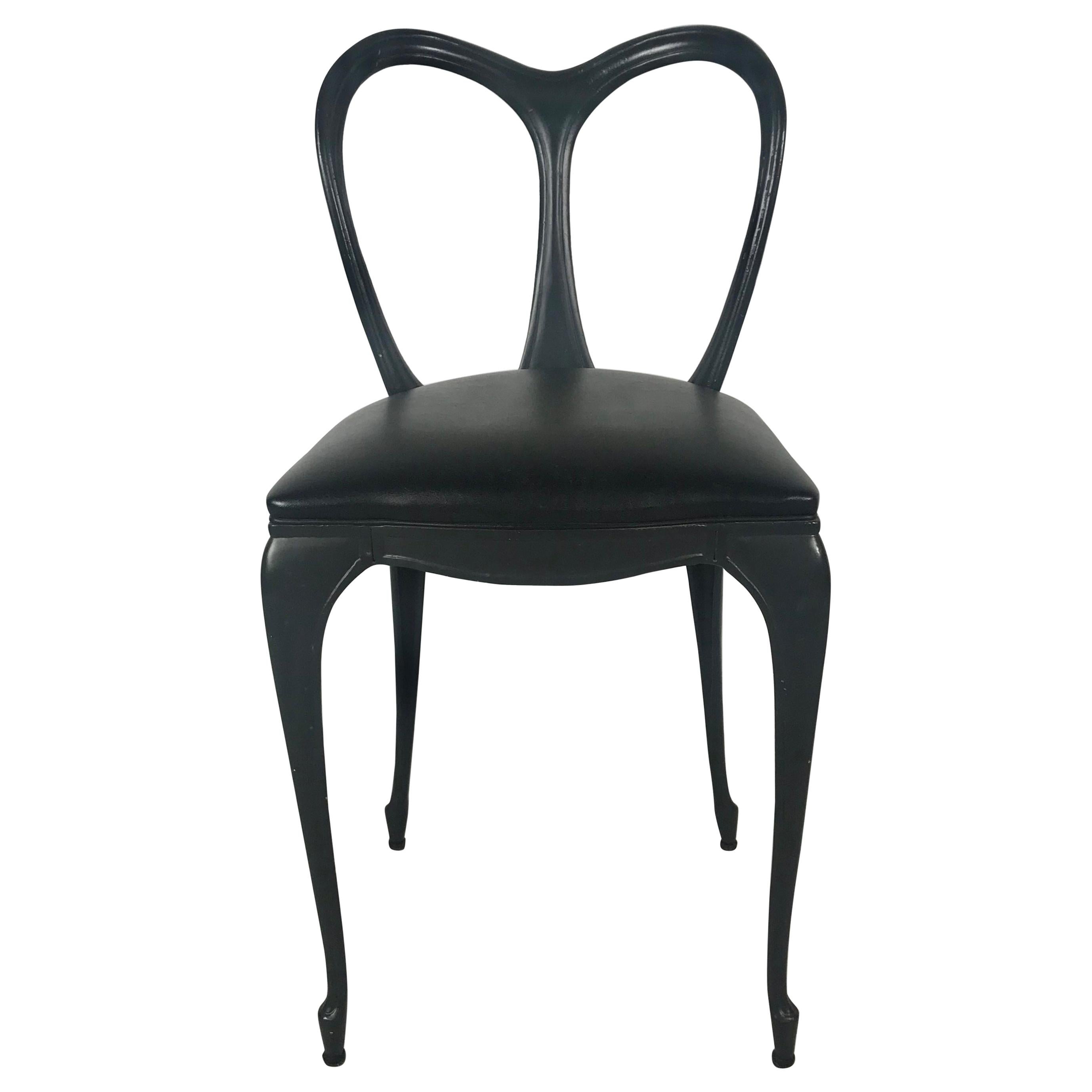 Art Nouveau Style Cast Aluminum Chair by Crucible Products Corp. 1960