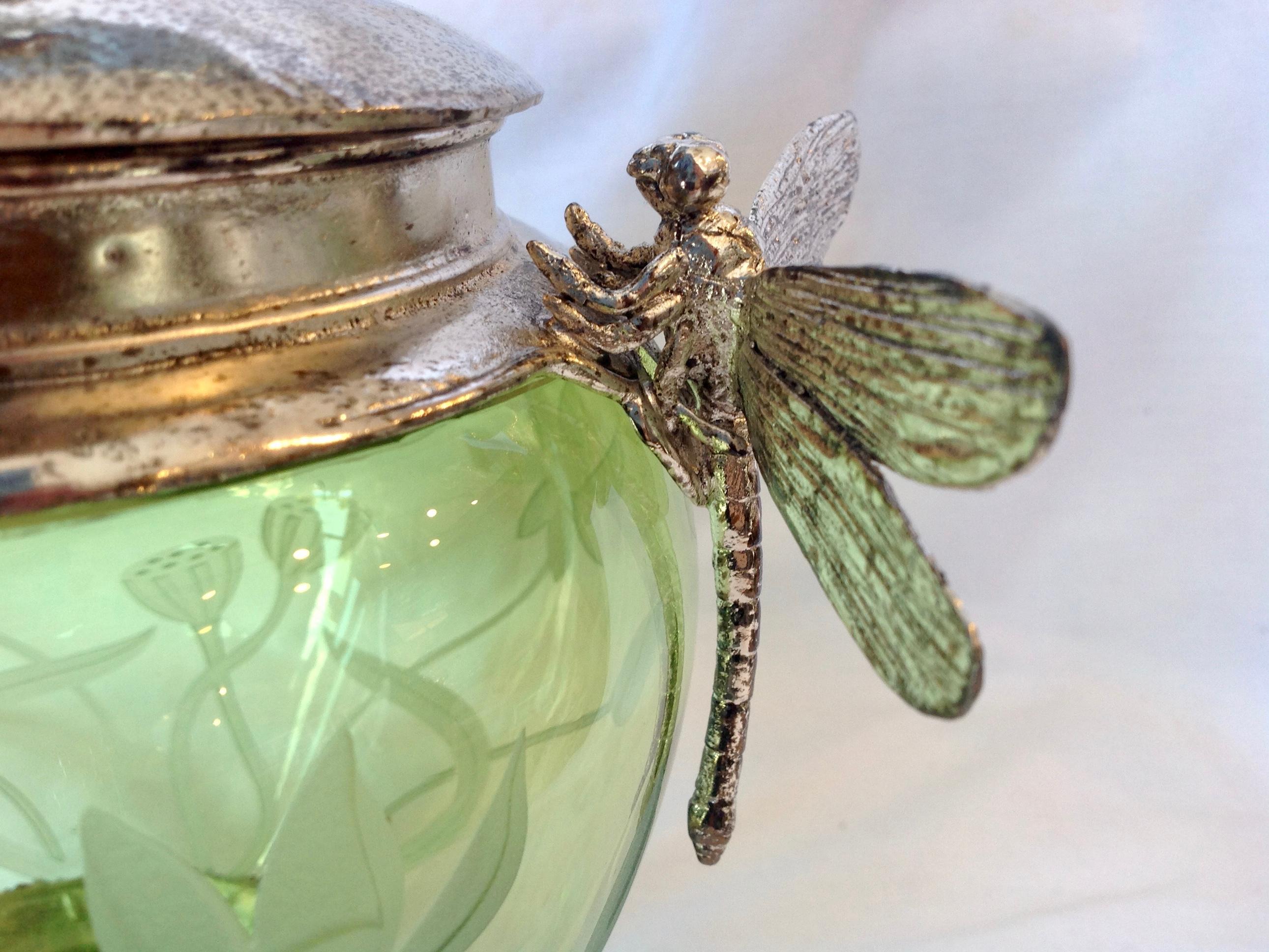 Art Nouveau Stil Libelle Glas 2