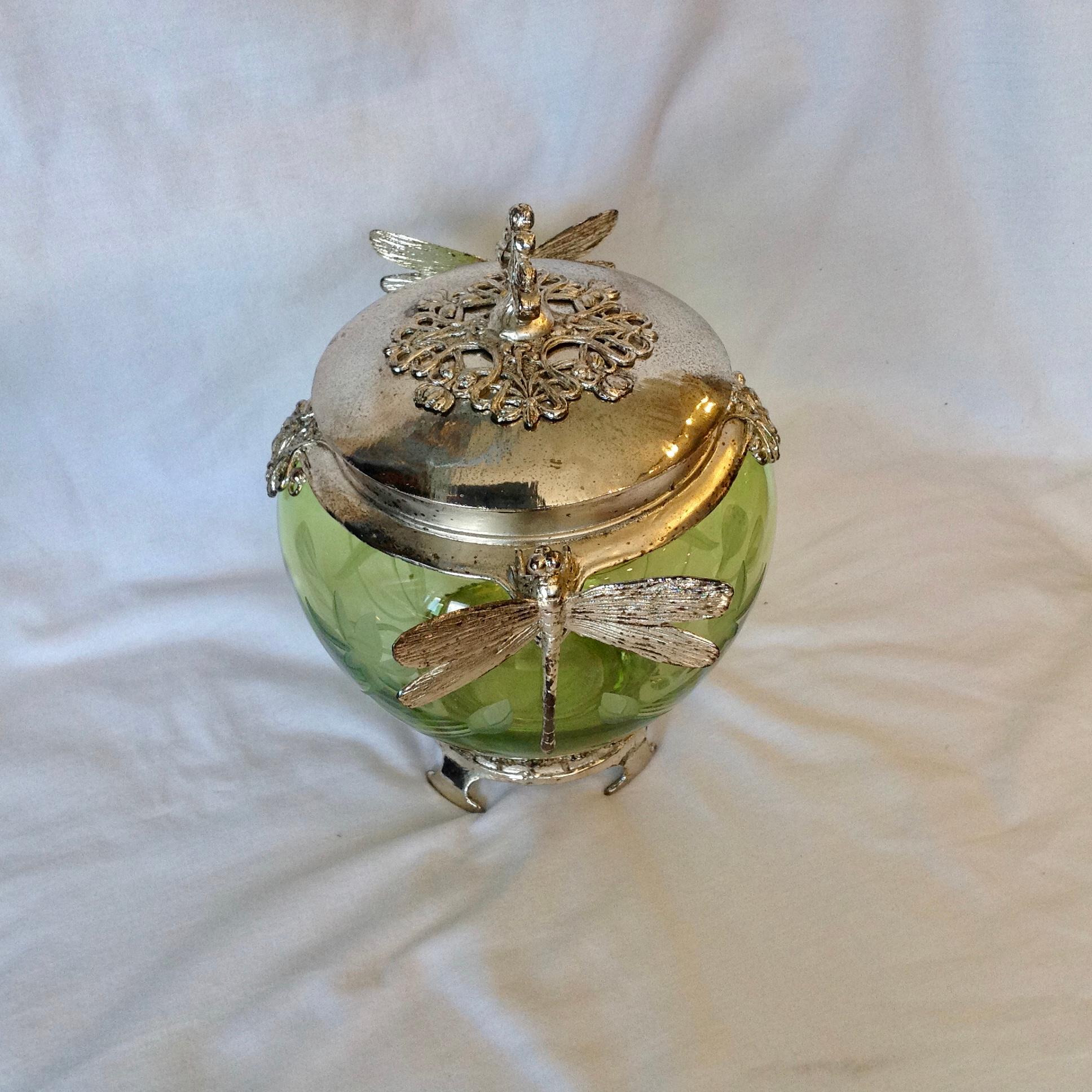Art Nouveau Stil Libelle Glas 3
