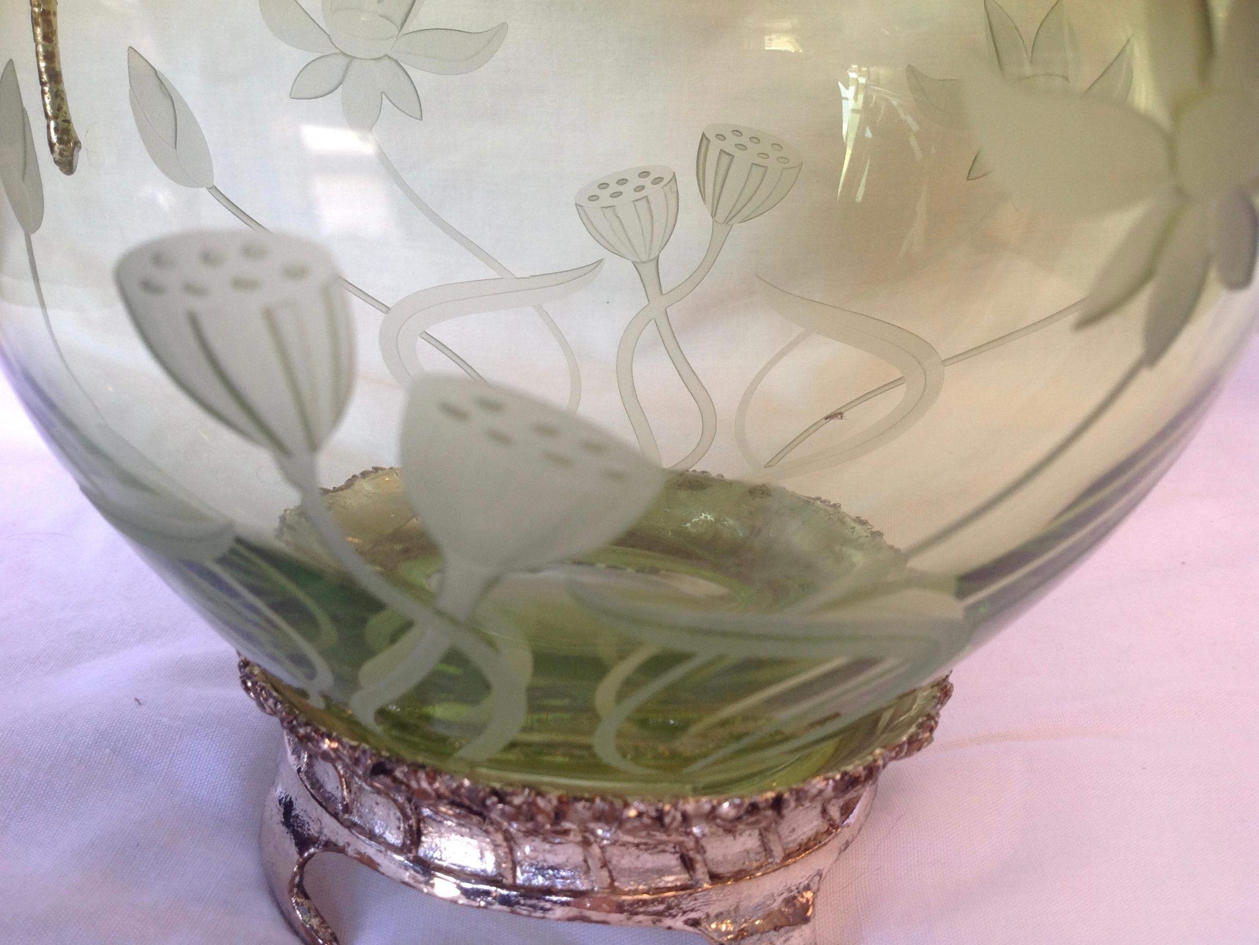 Art Nouveau Stil Libelle Glas 5