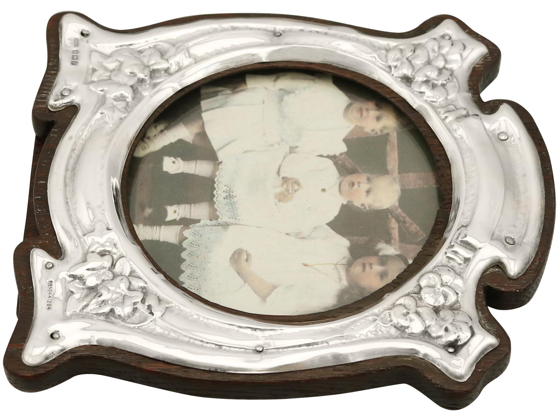 Art Nouveau Style Antique Edwardian Sterling Silver Photograph Frame, 1905 3