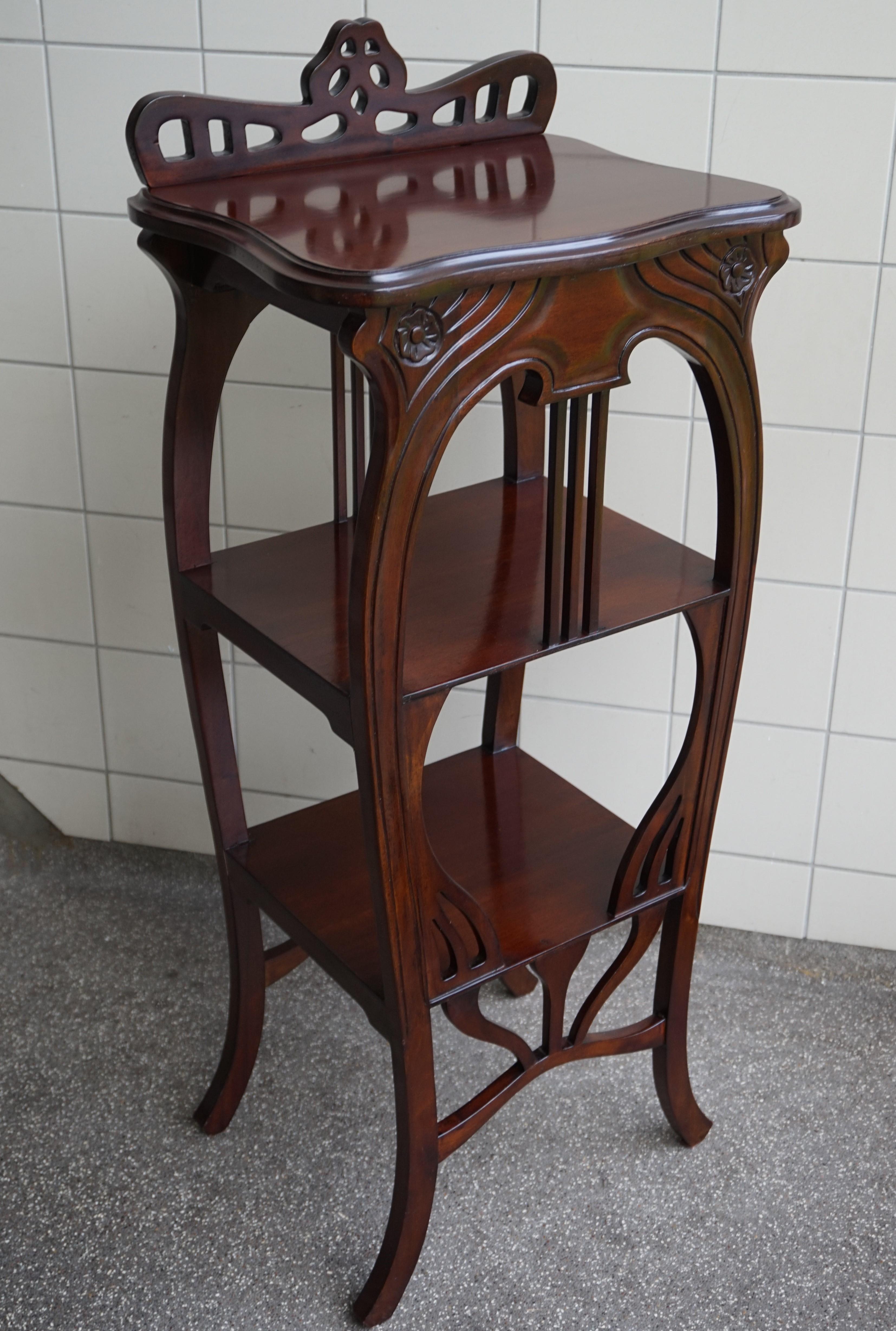 Art Nouveau Style Etagere Stand / Side Table in the Manner of Louis Majorelle 2