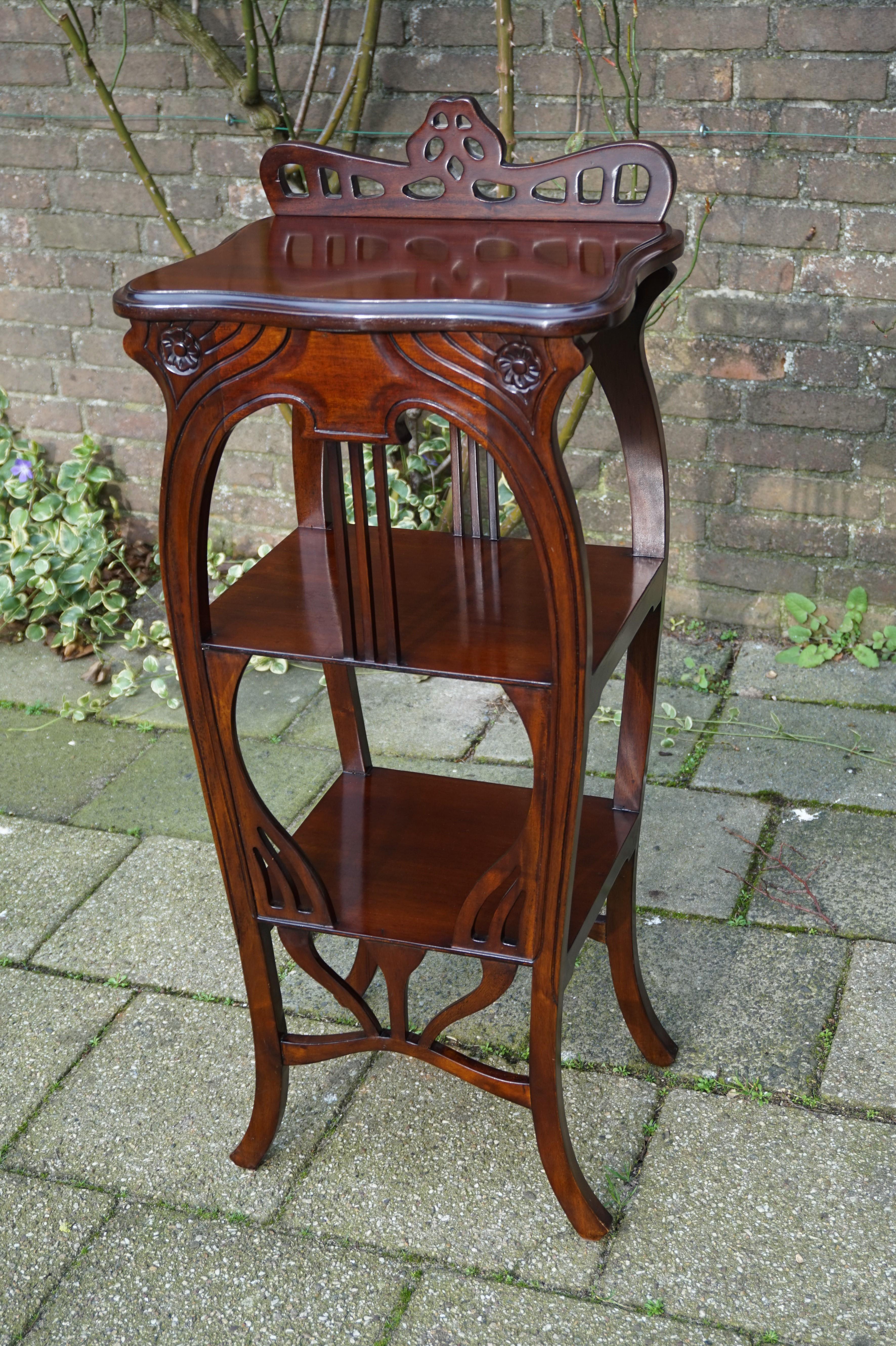 20th Century Art Nouveau Style Etagere Stand / Side Table in the Manner of Louis Majorelle