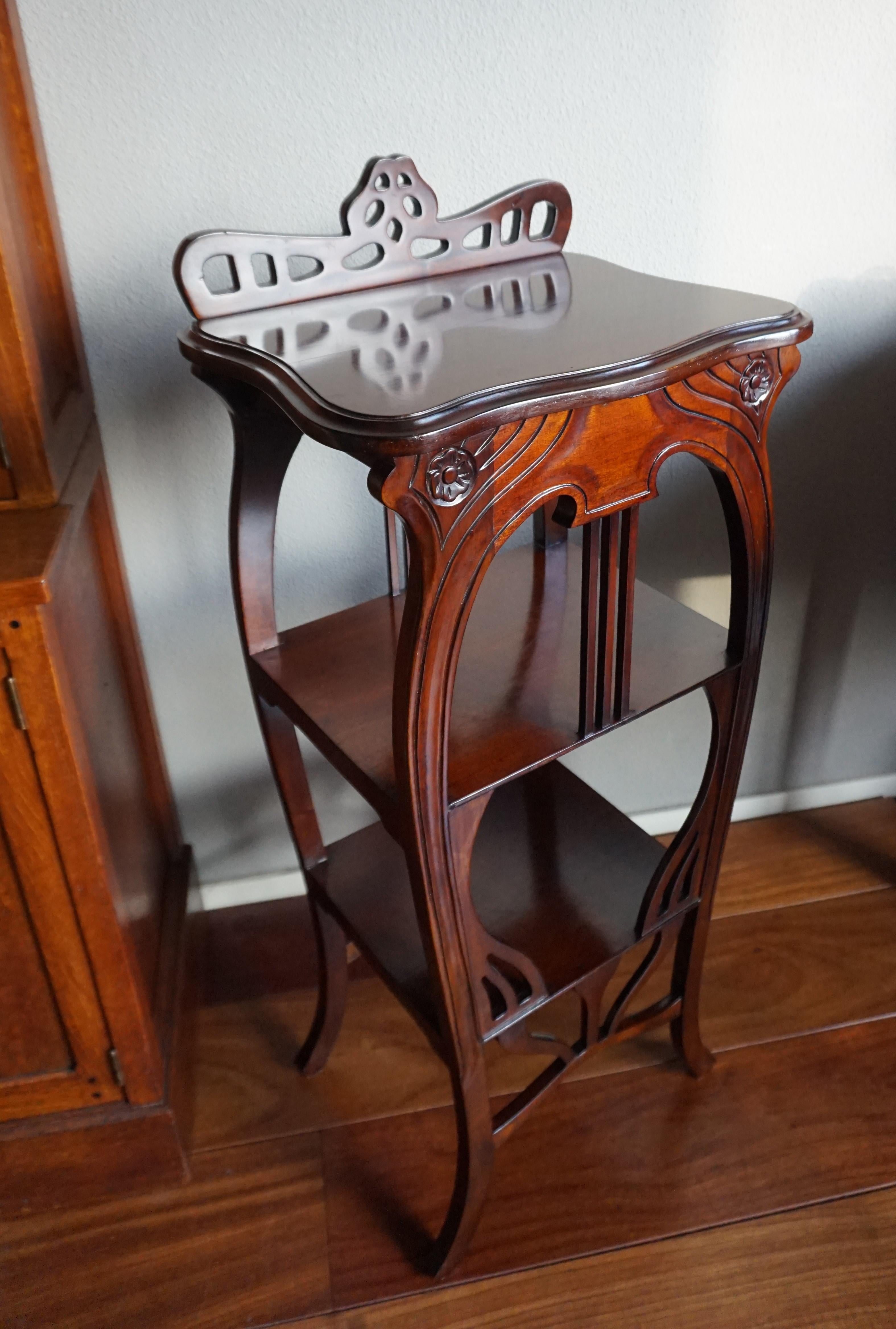 Art Nouveau Style Etagere Stand / Side Table in the Manner of Louis Majorelle 1