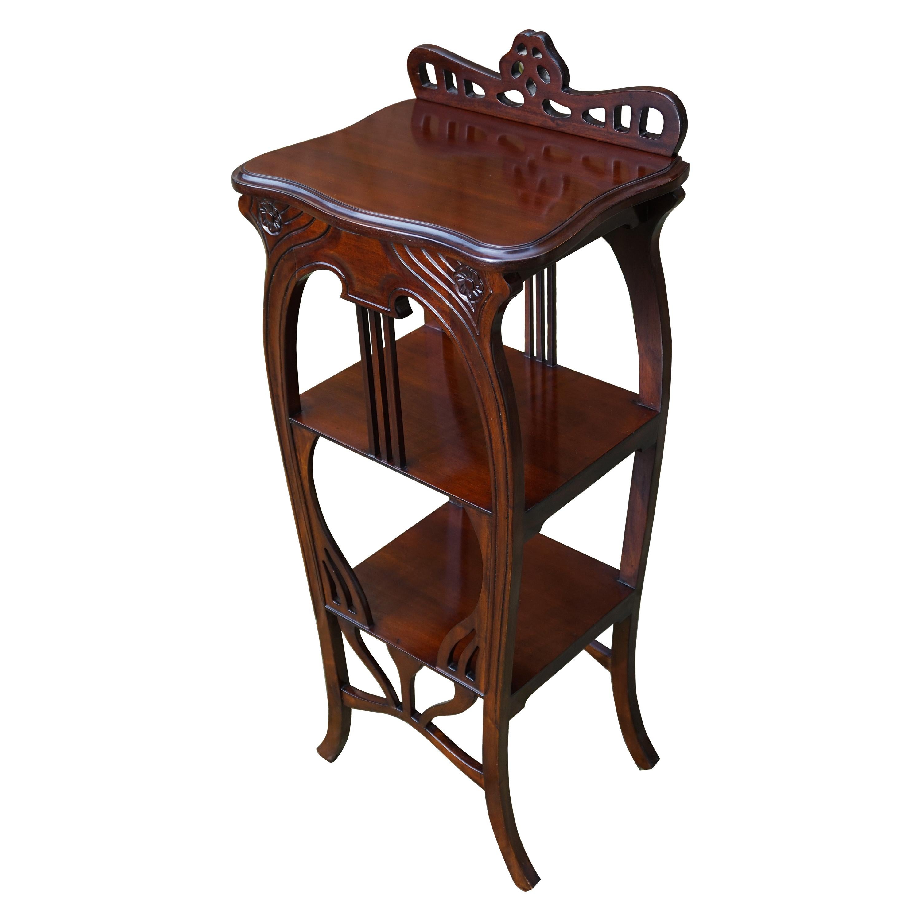 Art Nouveau Style Etagere Stand / Side Table in the Manner of Louis Majorelle